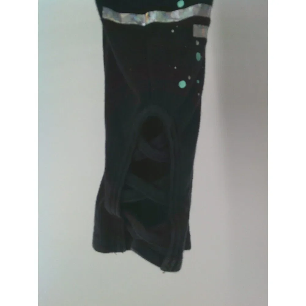 Pre-Owned Dance Leggings Justice  Medium Child Teal Jazz Tap Hip Hop